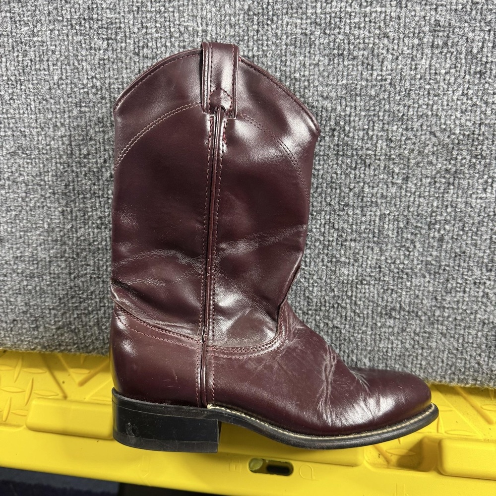 Laredo Western Boots Womens Size 6 Red Leather Mid Calf Cowboy Pull On USA
